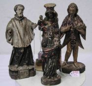 Vier Heiligenfiguren, 18./19. Jh. Holz