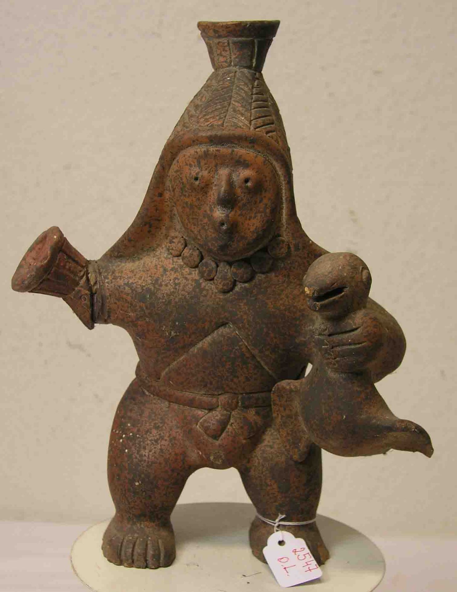 Maya - Tonfigur. "Männliche Figur mit