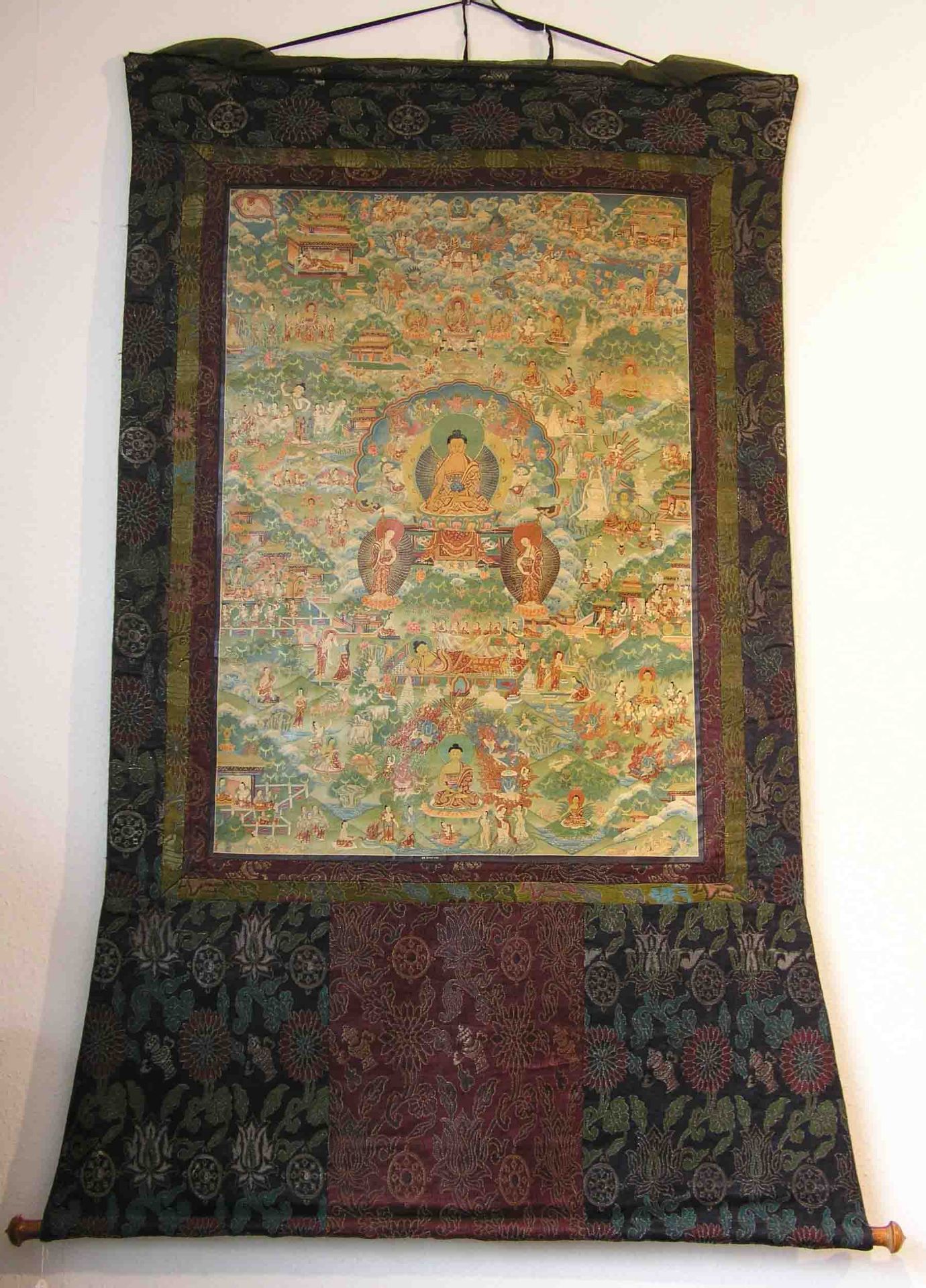 Thangka, Tibet. Prächtige Malerei mit