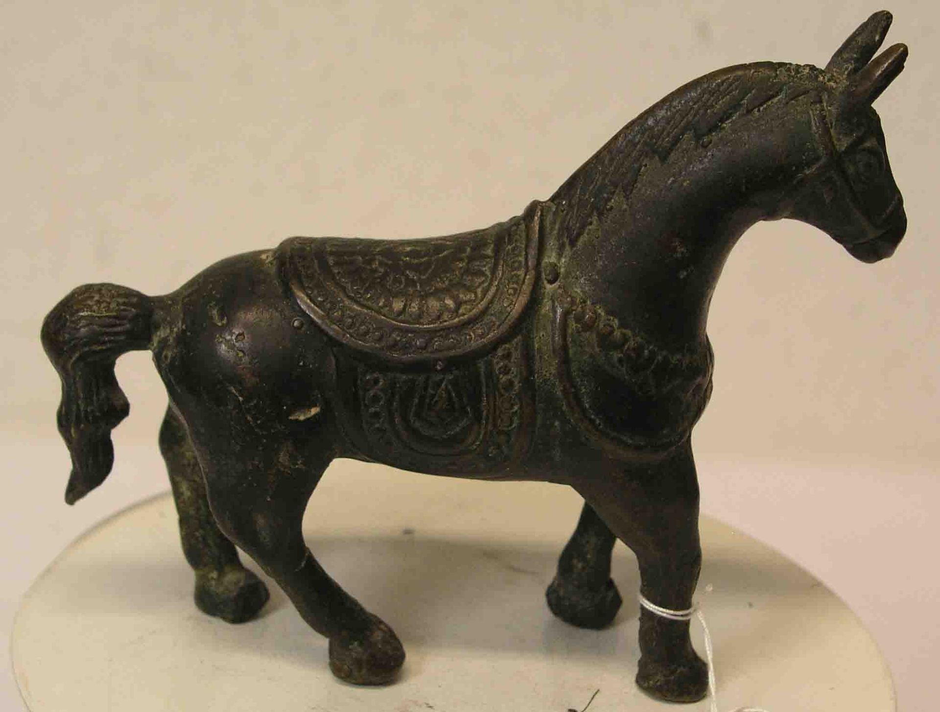 Pferd. Orient. Messingfigur, grün