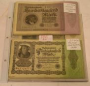 Diverse Reichsbanknoten, 68 Stück