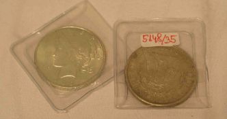 1 Dollar, USA, 2 Stück, 1921 und 1922