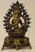 Buddha in Meditationshaltung. 18./19. Jh. Bronze