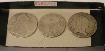 Posten von drei Silbermünzen