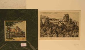 Heidelberg, Radierung und Litho