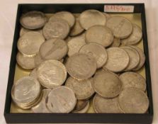 Posten von fünfzig Stück Silbermünzen
