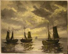 Segelschiffe im Abendlicht