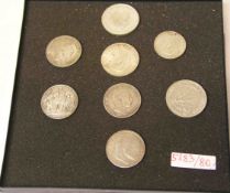 Posten von 8 Silbermünzen