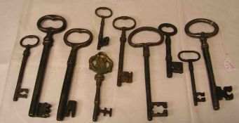 Posten von 10 Barock Schlüsseln