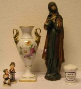 Vase, 2 Hummelfiguren, Madonna