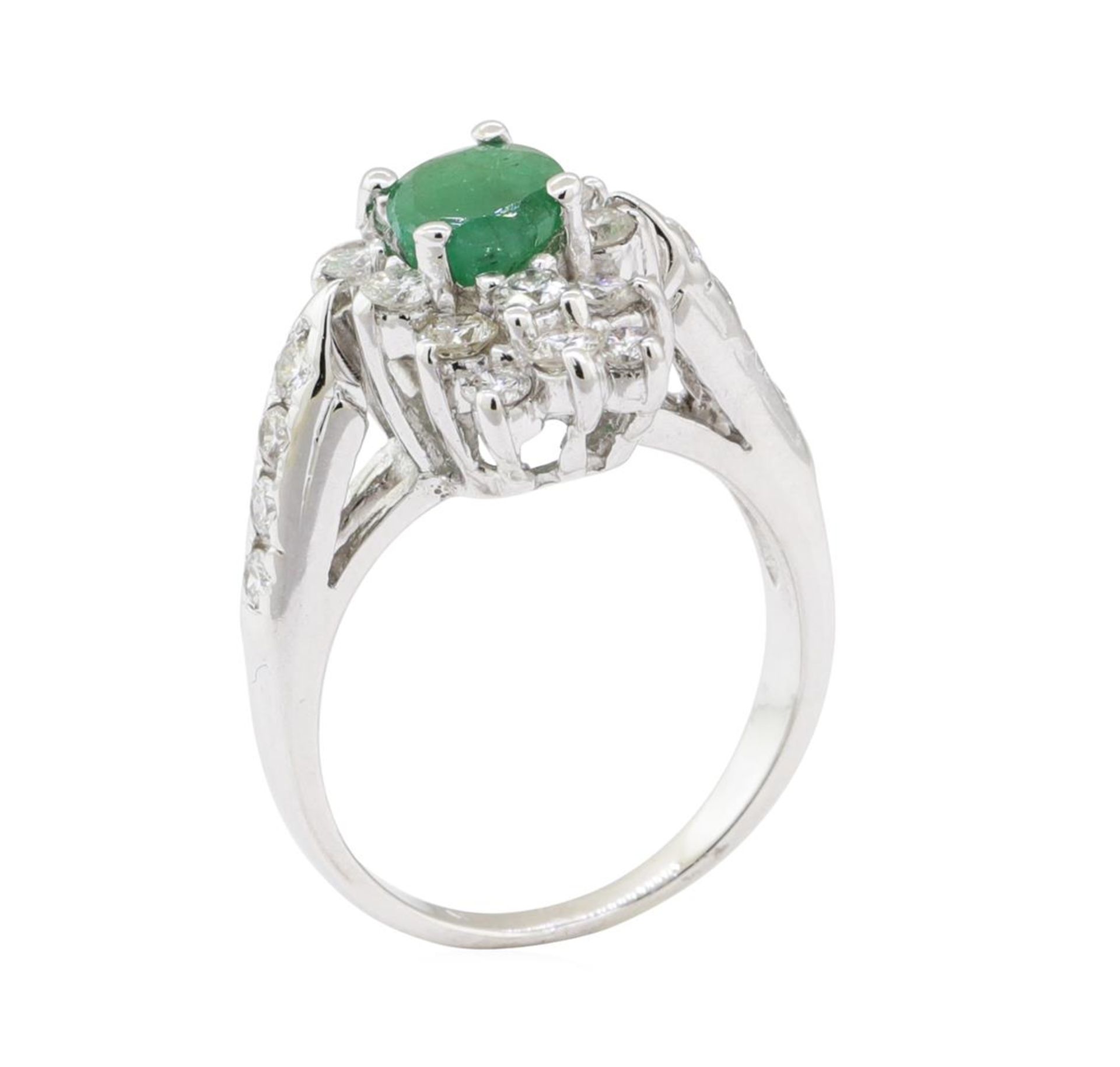 1.67 ctw Emerald and Diamond Ring - 14KT White Gold - Image 4 of 5