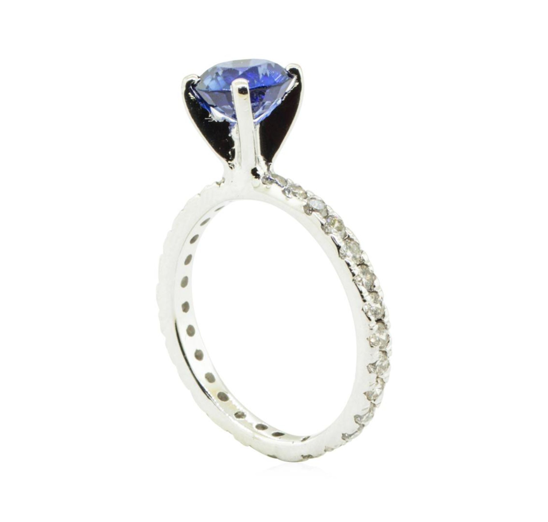 1.91 ctw Blue Sapphire and Diamond Ring - 14KT White Gold - Image 4 of 4