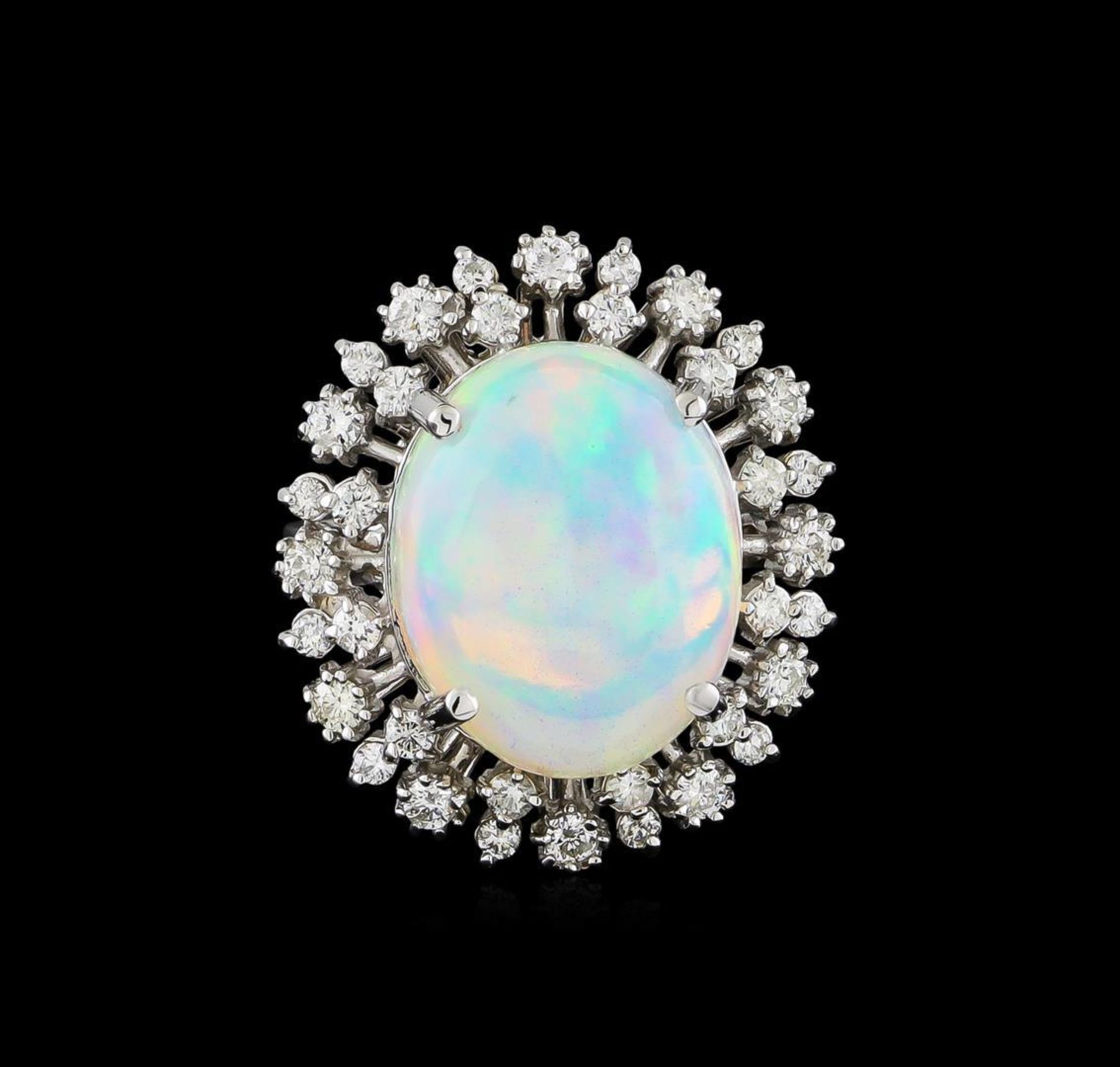 11.69 ctw Opal and Diamond Ring - 14KT White Gold - Image 2 of 5