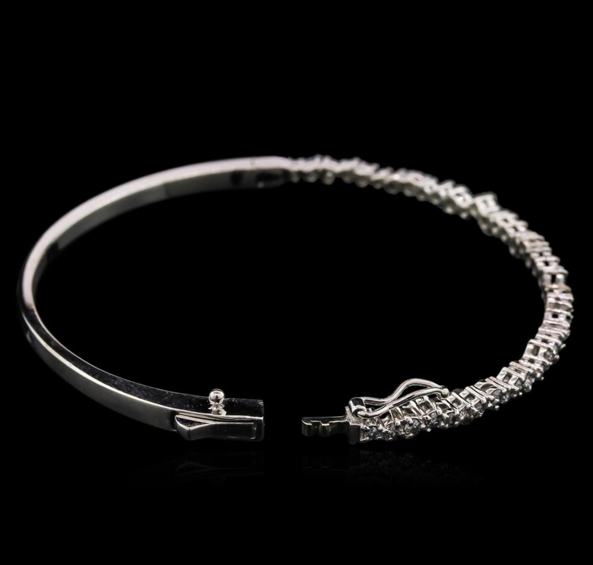 1.00 ctw Diamond Bangle Bracelet - 14KT White Gold - Image 3 of 4