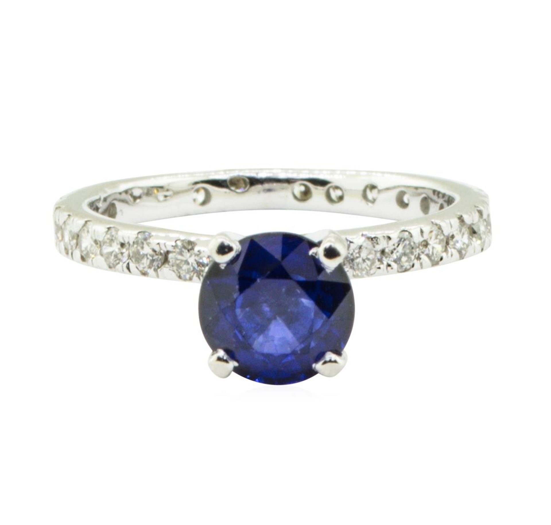 1.91 ctw Blue Sapphire and Diamond Ring - 14KT White Gold - Image 2 of 4