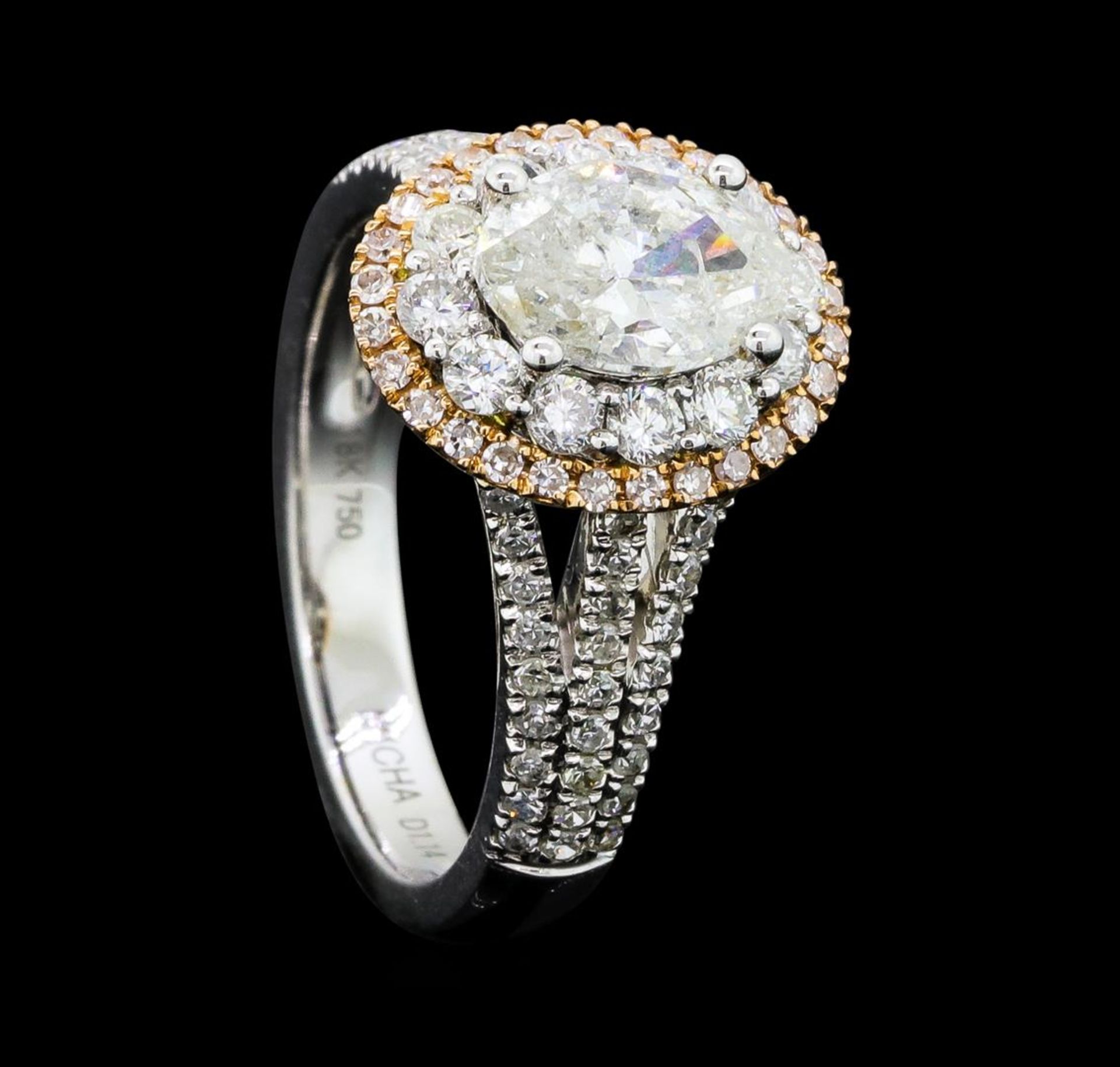 1.54 ctw Diamond Ring - 18KT White And Yellow Gold - Image 4 of 5