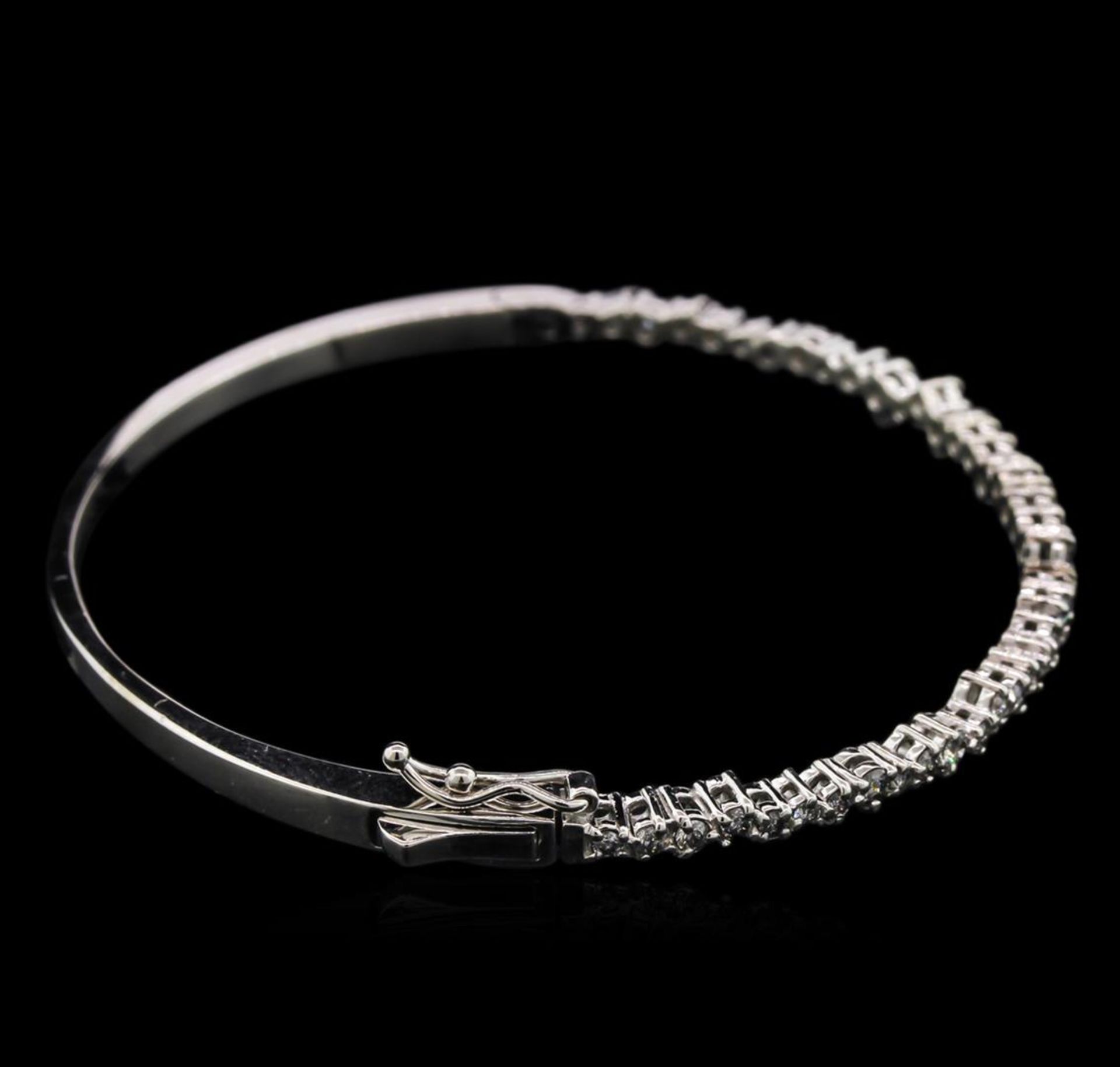 1.00 ctw Diamond Bangle Bracelet - 14KT White Gold - Image 2 of 4