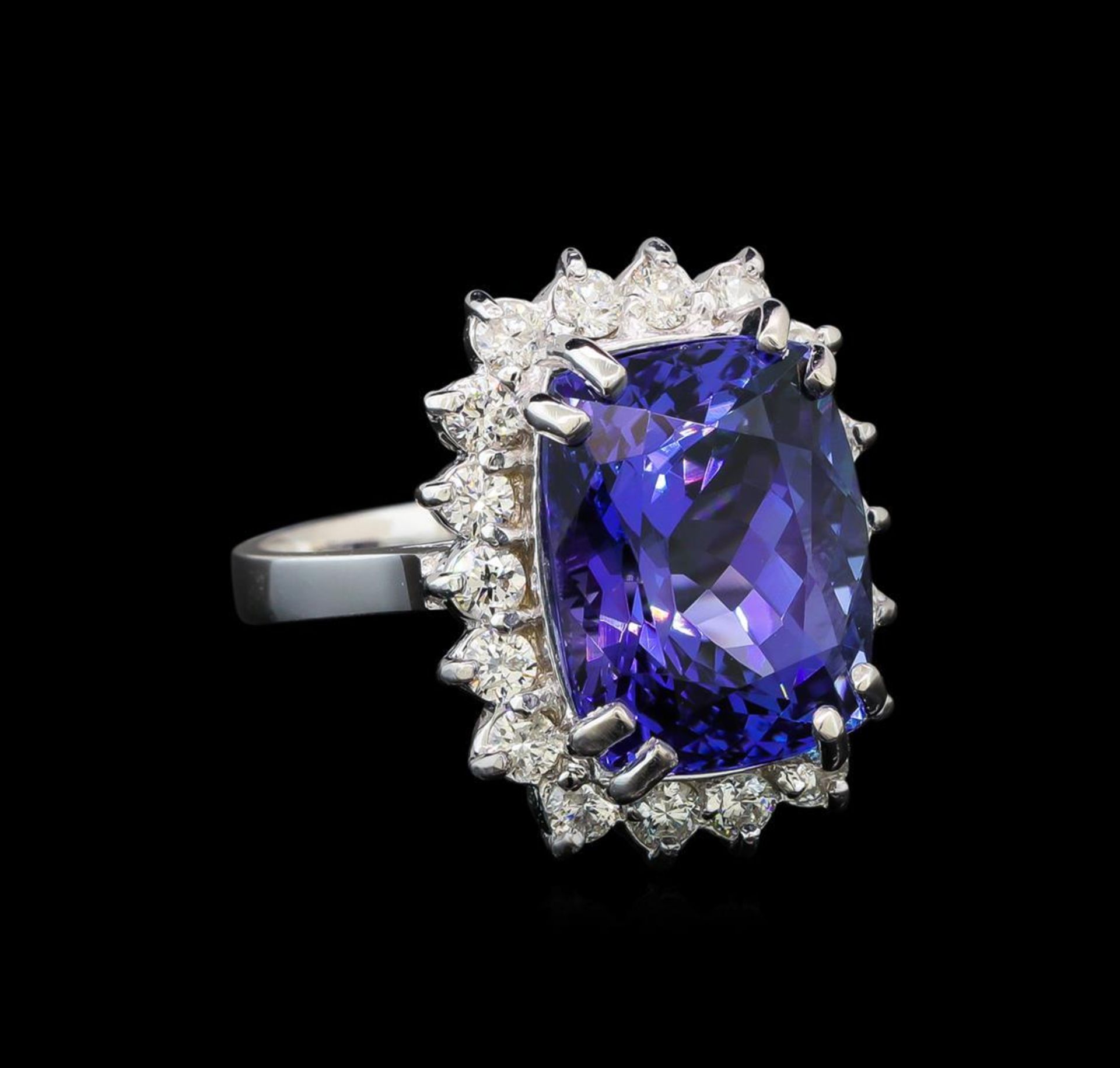 14KT White Gold 8.25 ctw Tanzanite and Diamond Ring