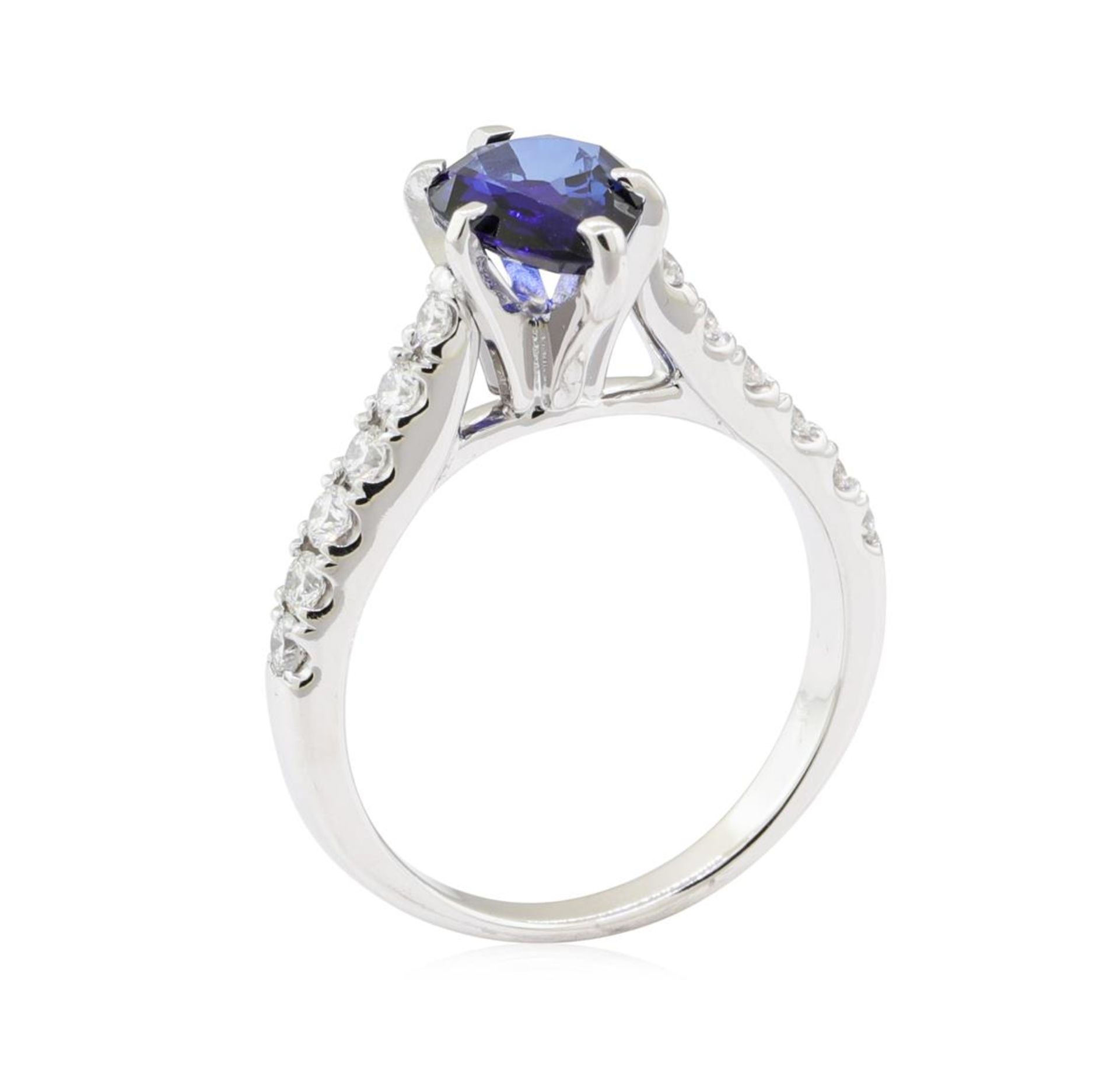 1.99 ctw Sapphire and Diamond Ring - 14KT White Gold - Image 4 of 5