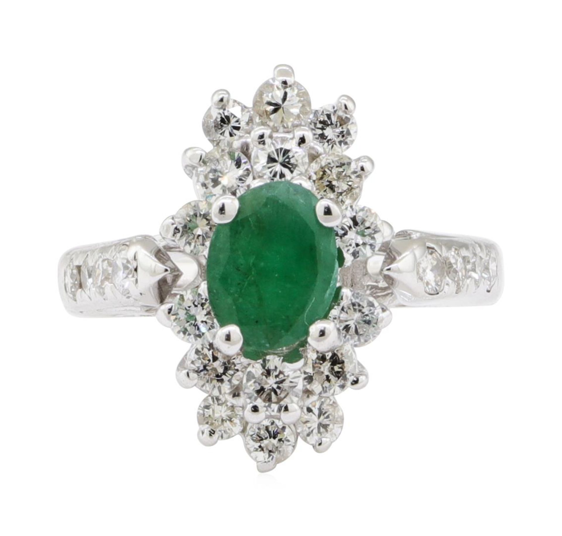 1.67 ctw Emerald and Diamond Ring - 14KT White Gold - Image 2 of 5