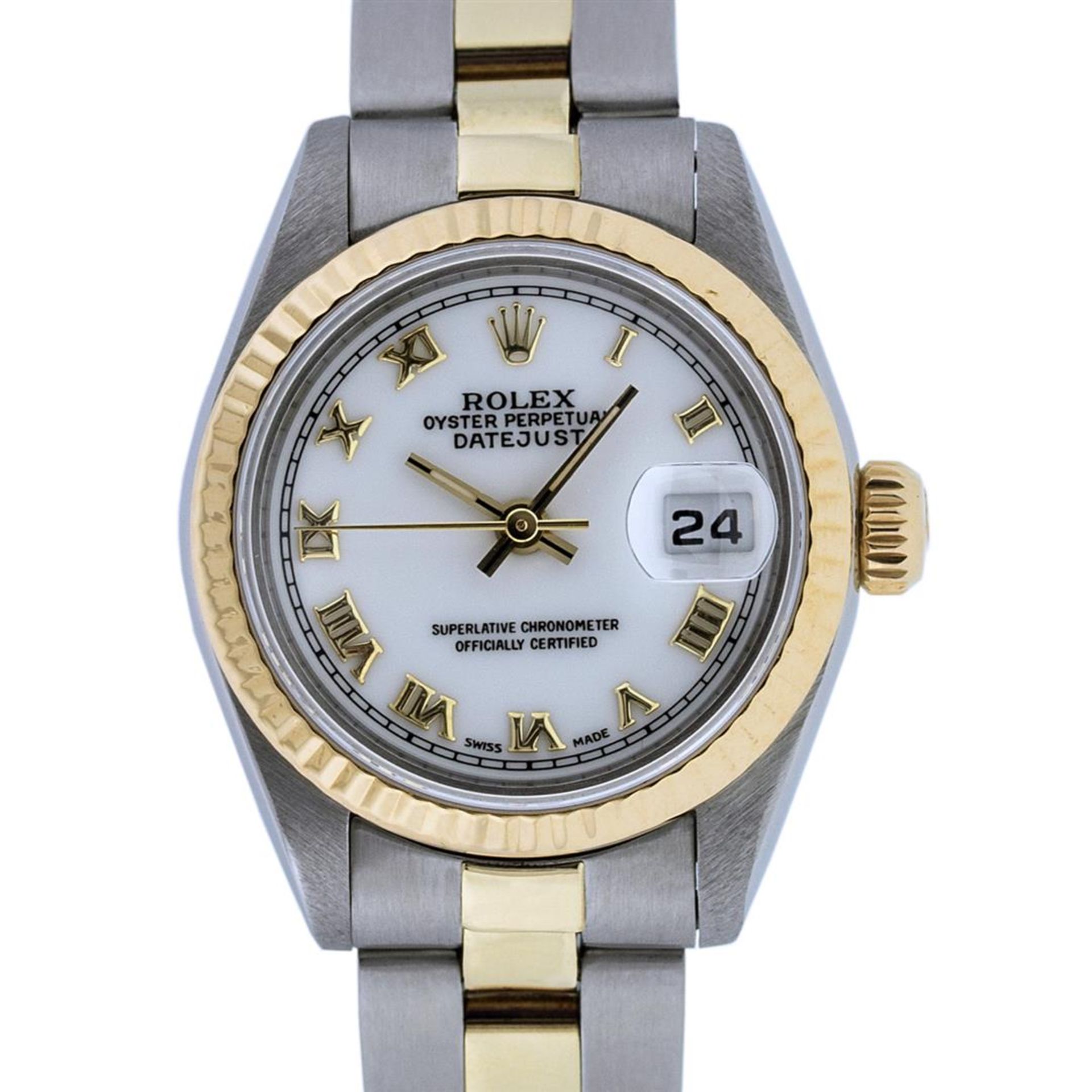 Rolex Ladies 2T Yellow Gold & Stainless Steel White Roman 26MM Datejust - Image 3 of 9