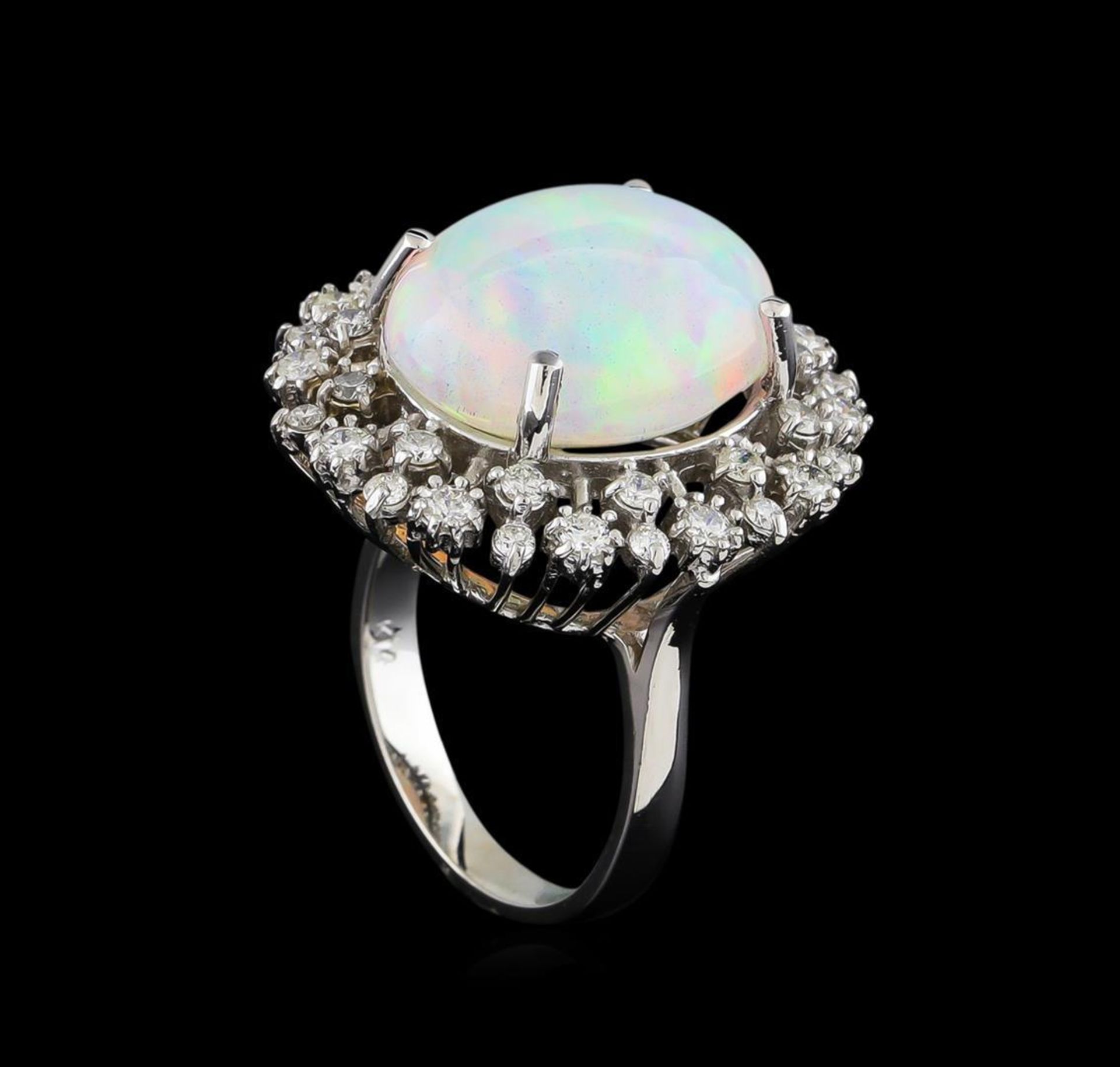 11.69 ctw Opal and Diamond Ring - 14KT White Gold - Image 4 of 5