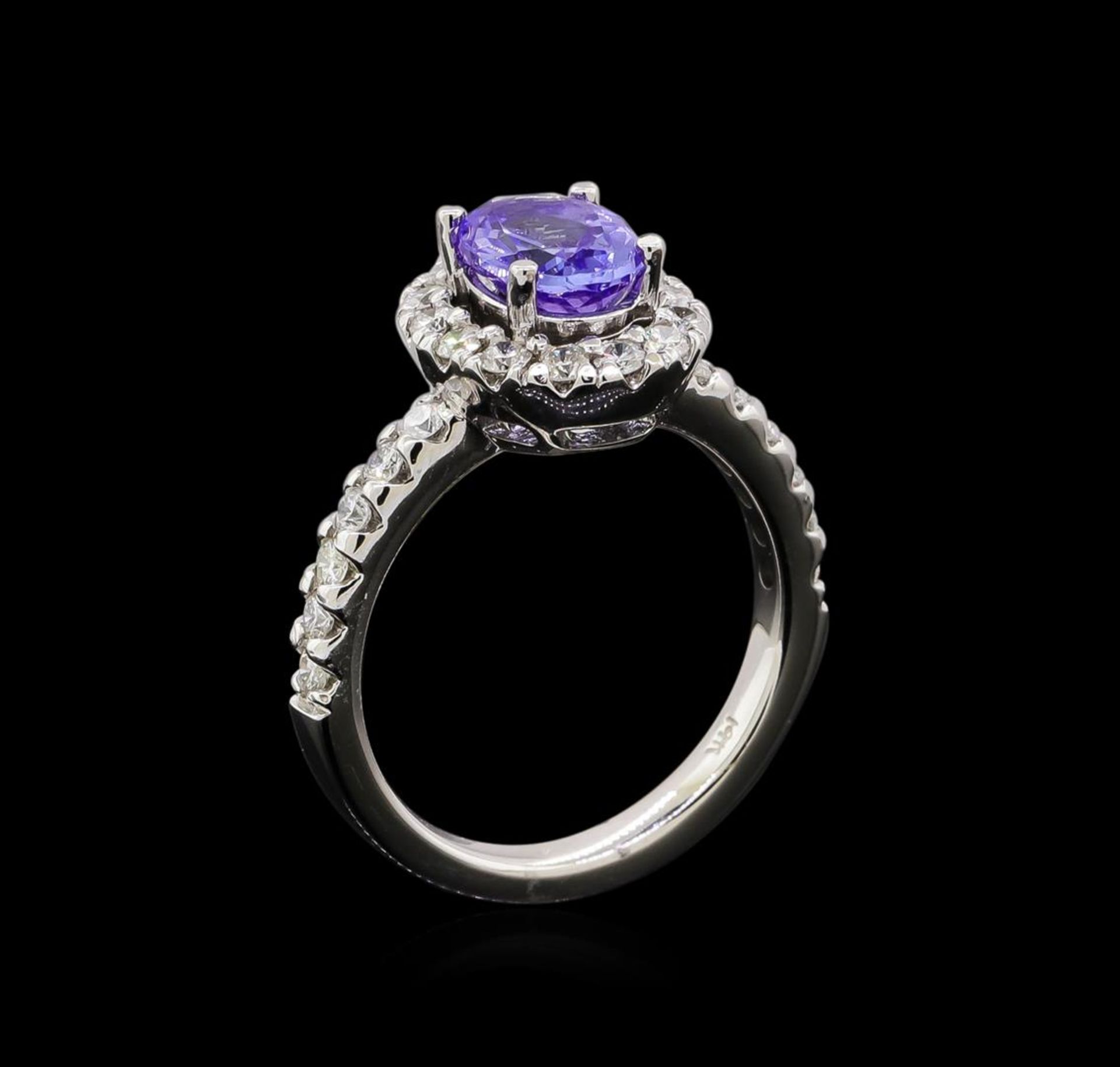 1.56 ctw Tanzanite and Diamond Ring - 14KT White Gold - Image 4 of 4