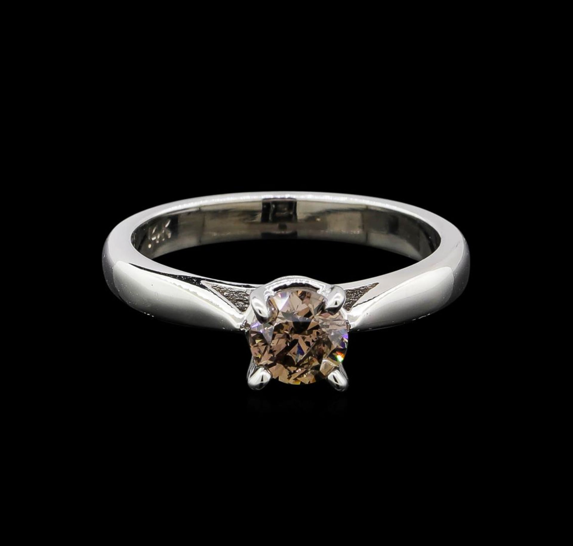 14KT White Gold 0.67 ctw Round Cut Fancy Brown Diamond Solitaire Ring - Image 2 of 5