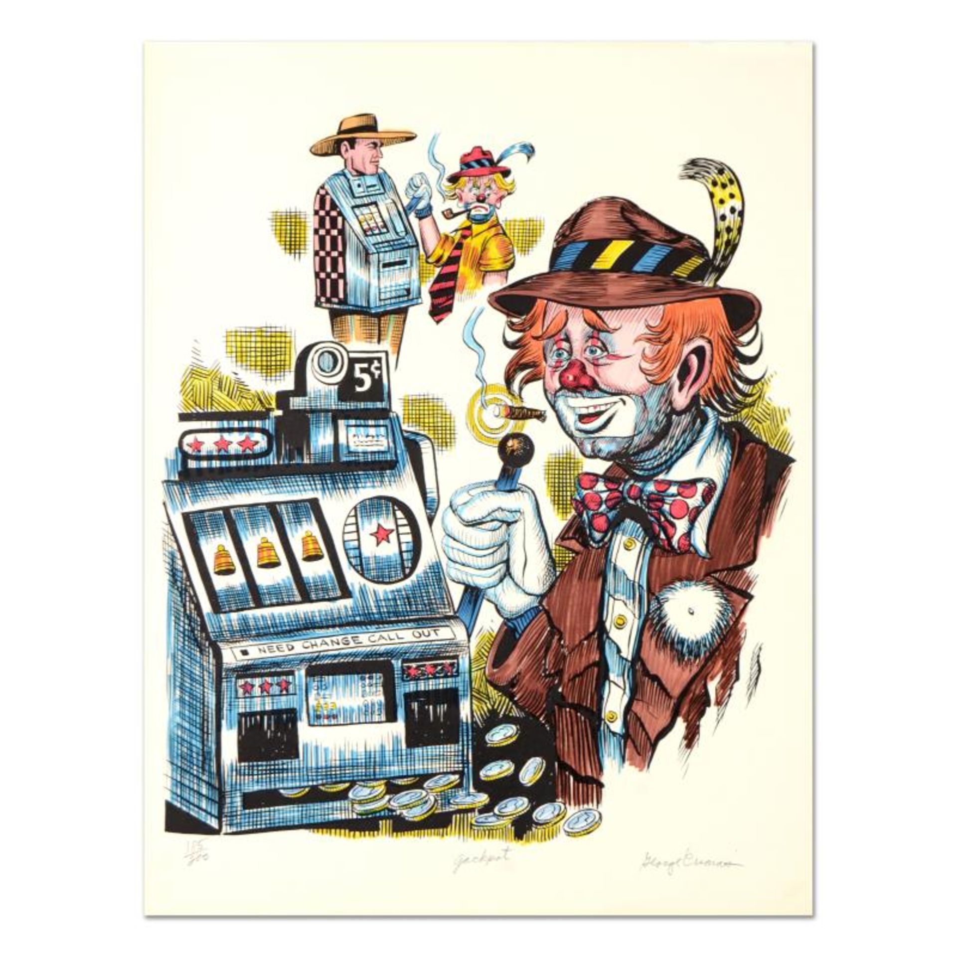 George Crionas (1925-2004), "Jackpot" Hand Embellished Limited Edition Lithograp