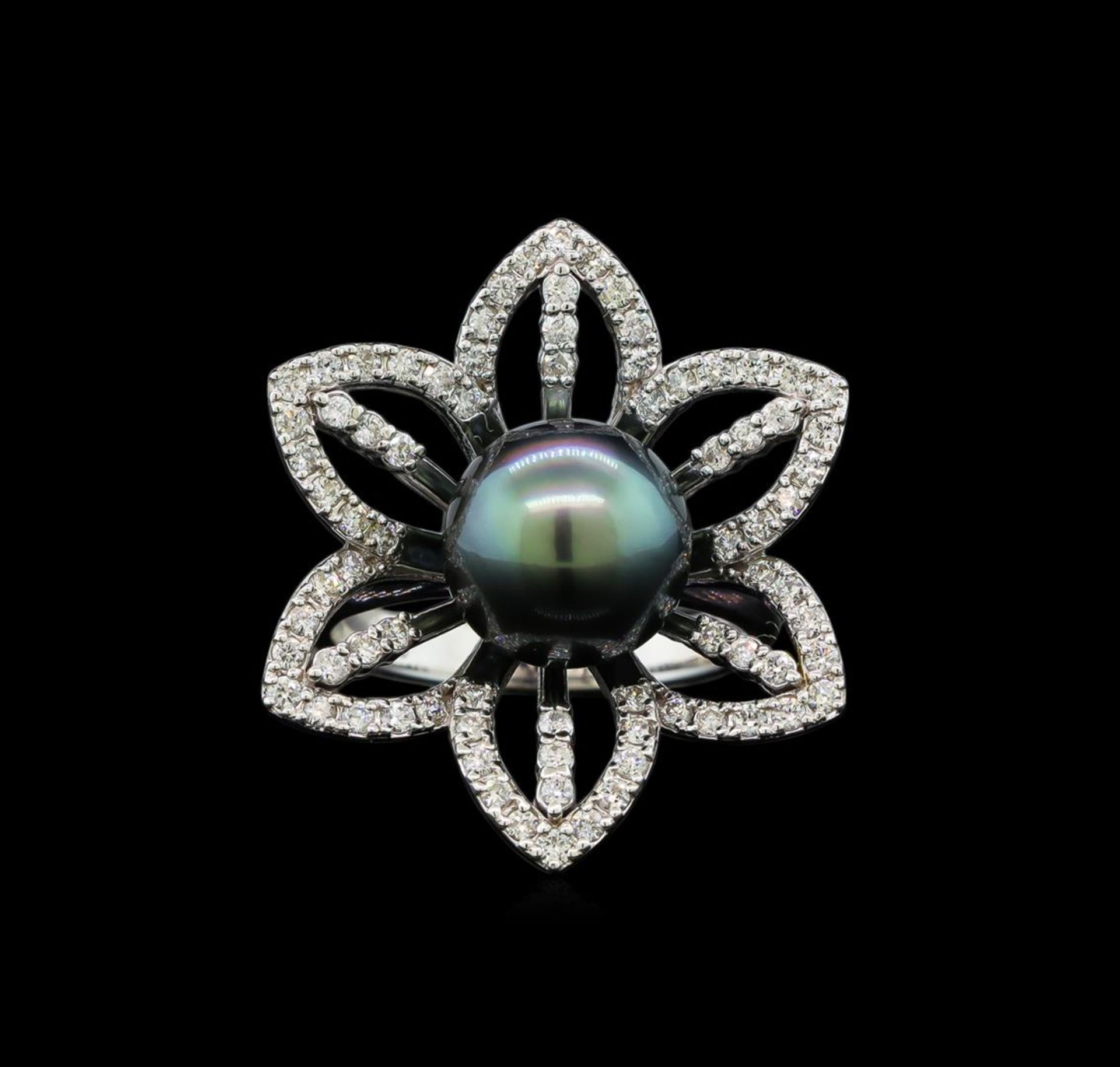 Pearl and Diamond Ring - 14KT White Gold - Image 2 of 5