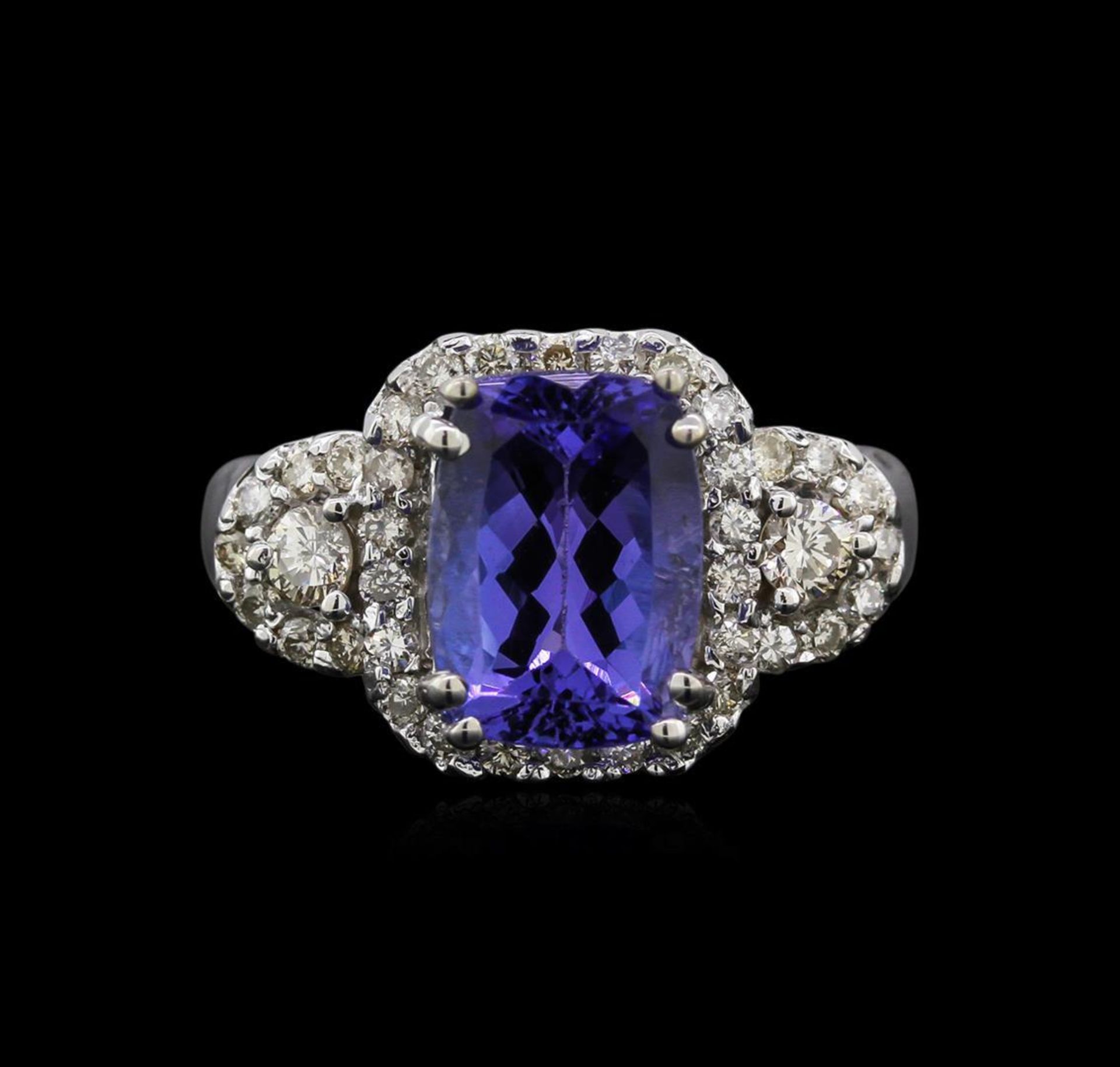 14KT White Gold 2.98 ctw Tanzanite and Diamond Ring - Image 2 of 4