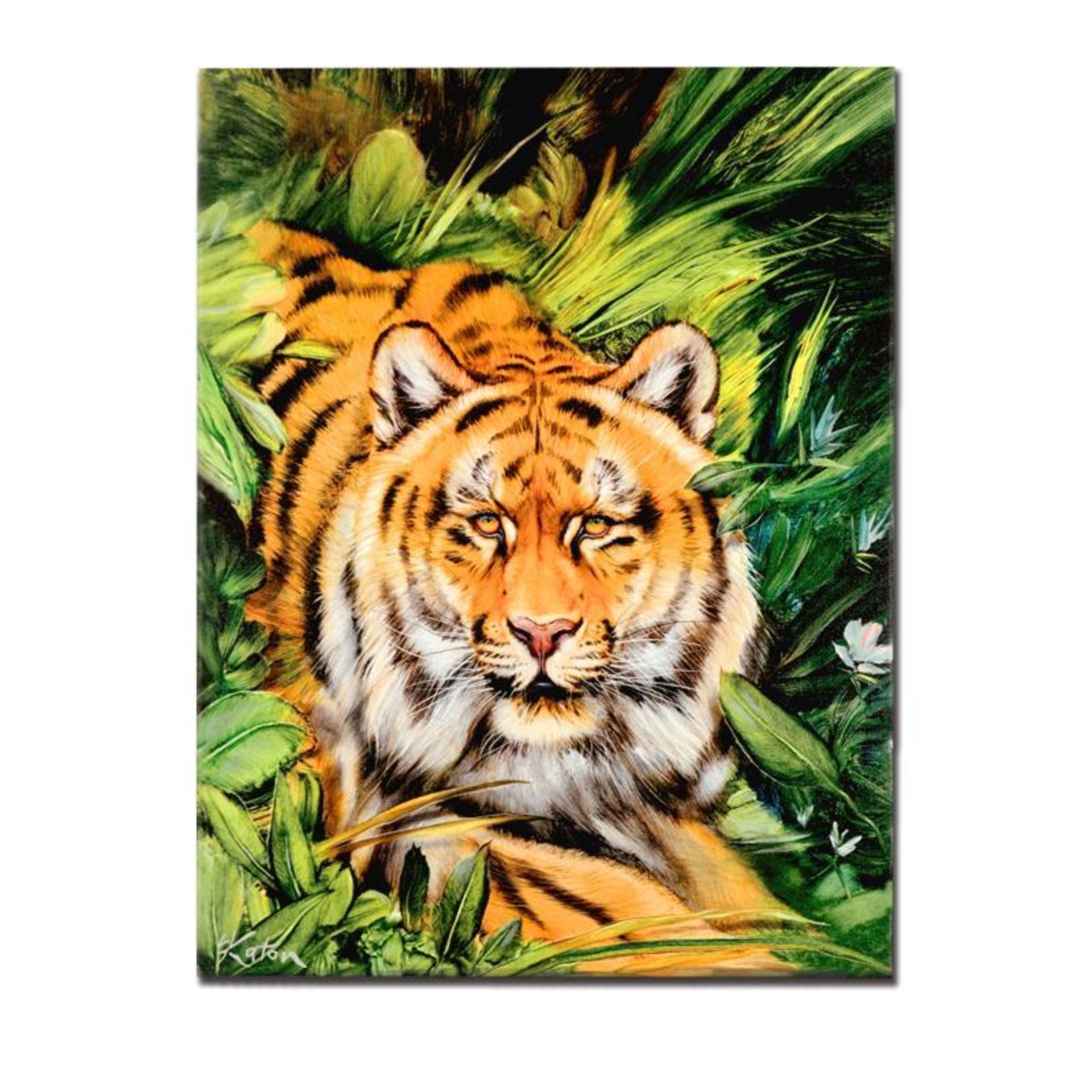 "Tiger Surprise" Limited Edition Giclee on Canvas by Martin Katon, Numbered and