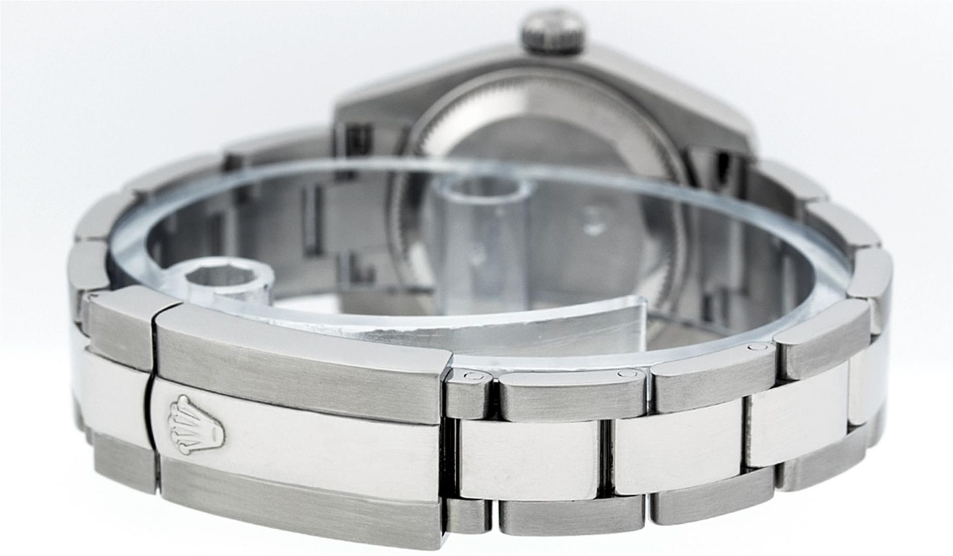 Rolex Ladies Stainless Steel Black Diamond Quickset Datejust Wristwatch 26MM - Image 5 of 9