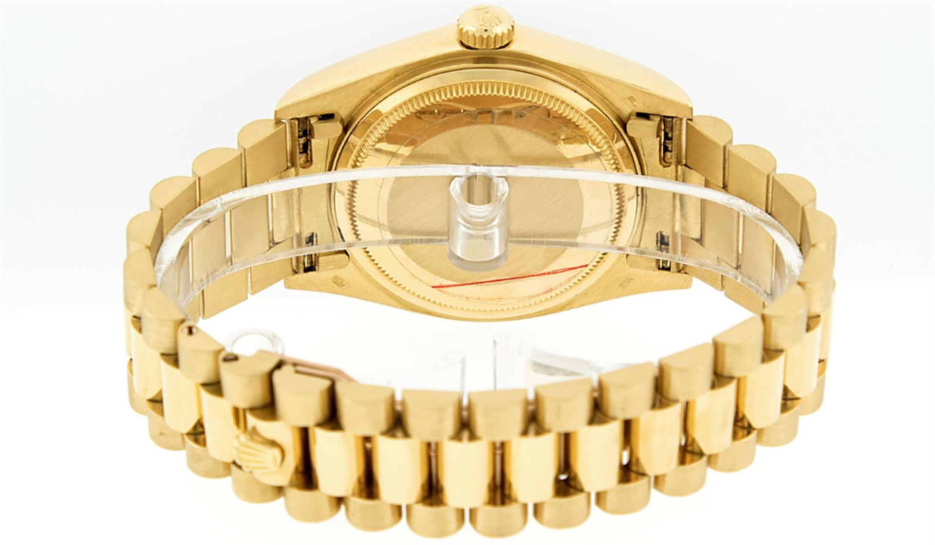 Rolex Mens 18K Yellow Gold Black Diamond Quickset President Wristwatch - Image 6 of 9