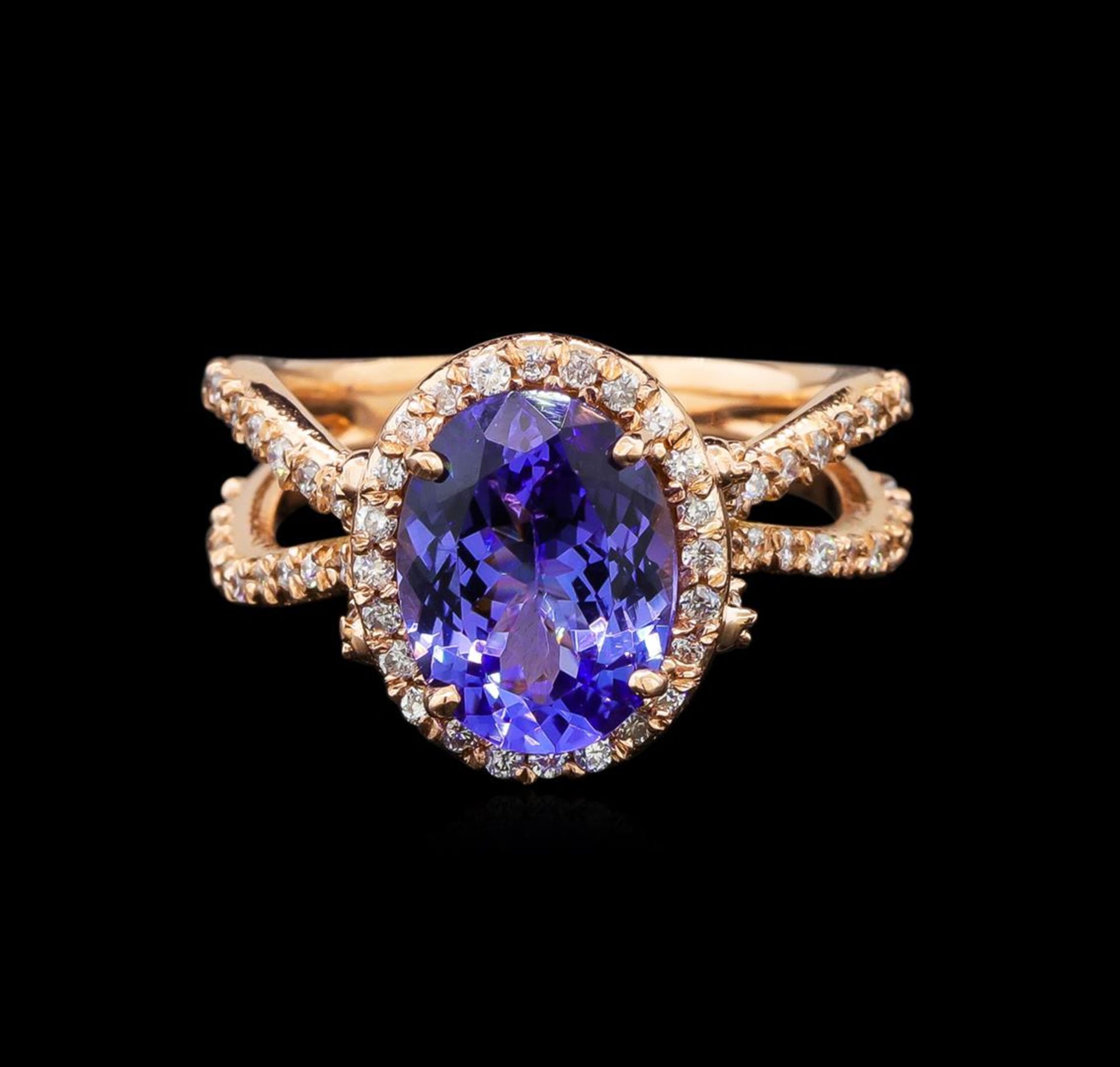 14KT Rose Gold 4.34 ctw Tanzanite and Diamond Ring - Image 2 of 5