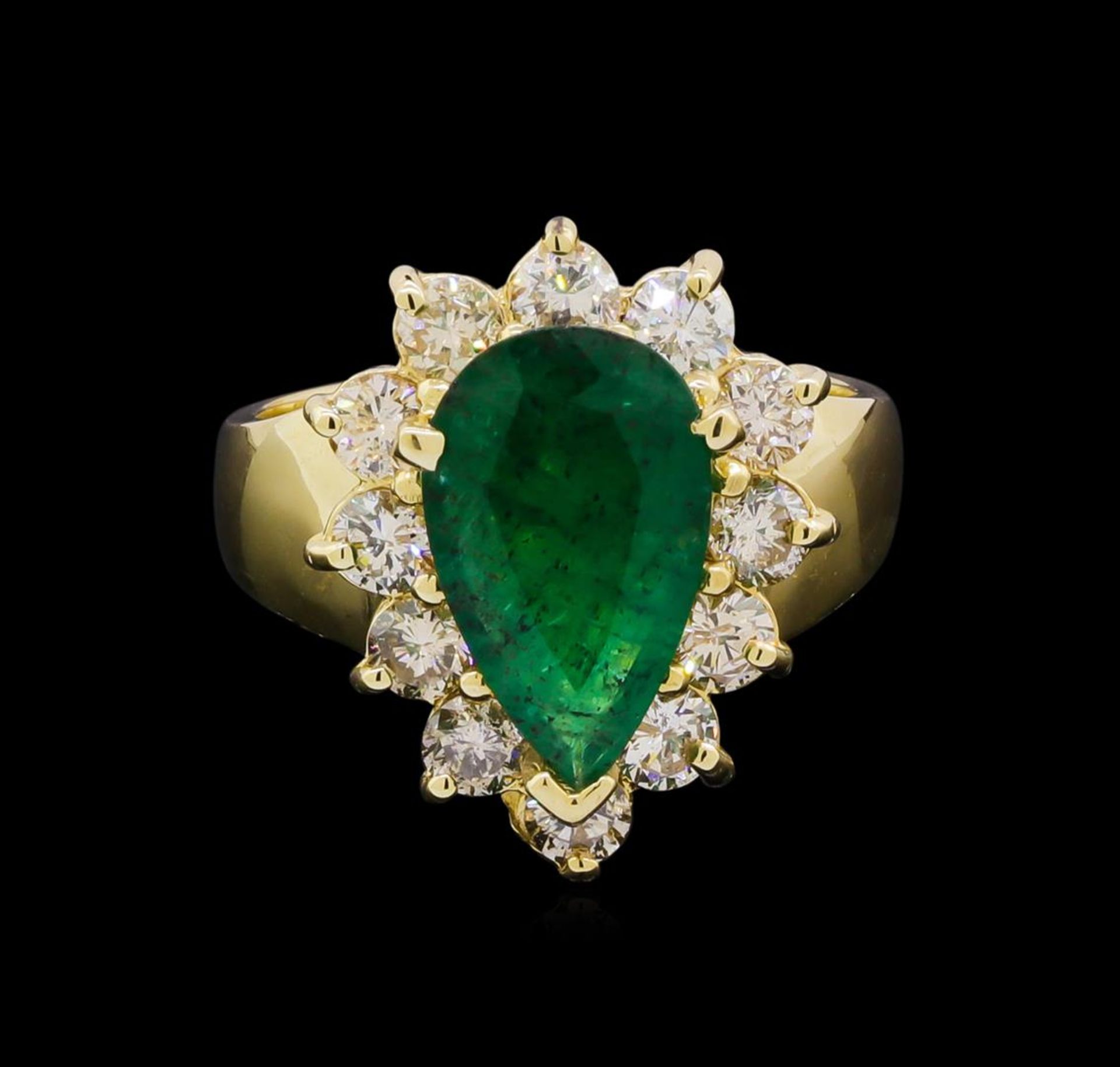 14KT Yellow Gold 2.48 ctw Emerald and Diamond Ring - Image 2 of 5