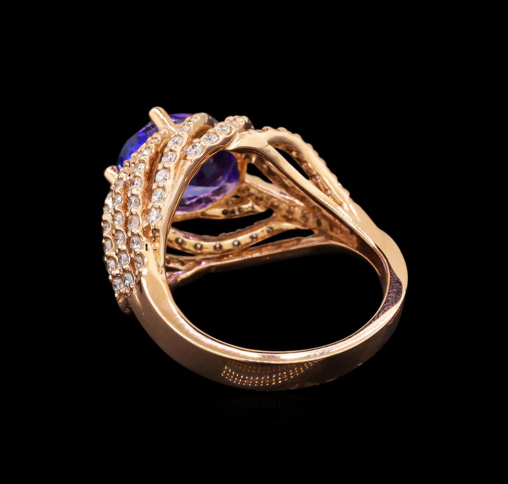 14KT Rose Gold 3.37 ctw Tanzanite and Diamond Ring - Image 3 of 5