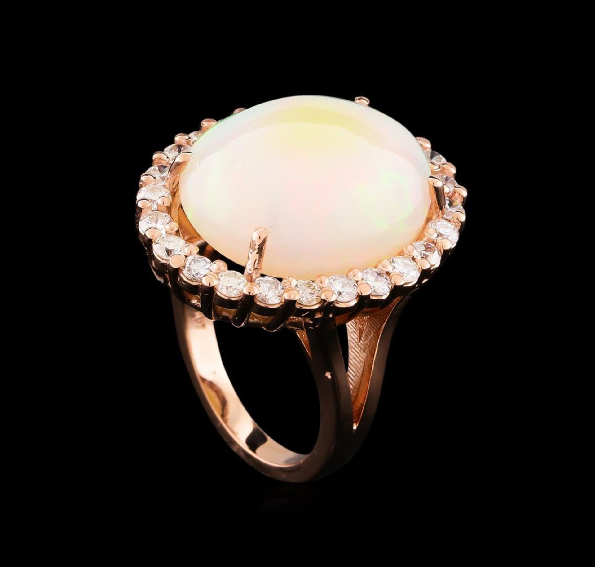 10.00 ctw Opal and Diamond Ring - 14KT Rose Gold - Image 4 of 5