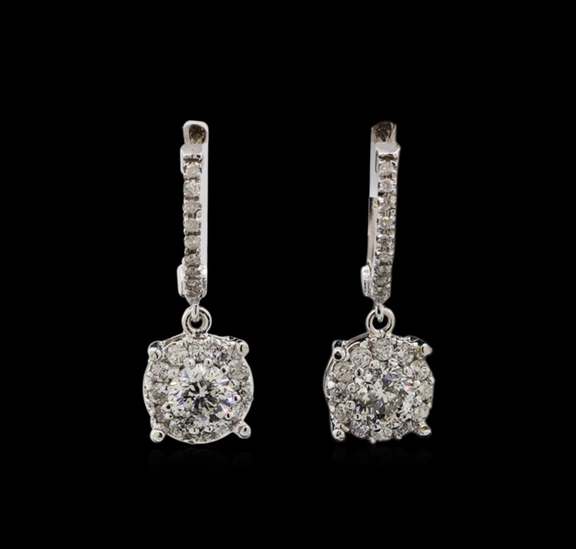 14KT White Gold 1.03 ctw Diamond Earrings