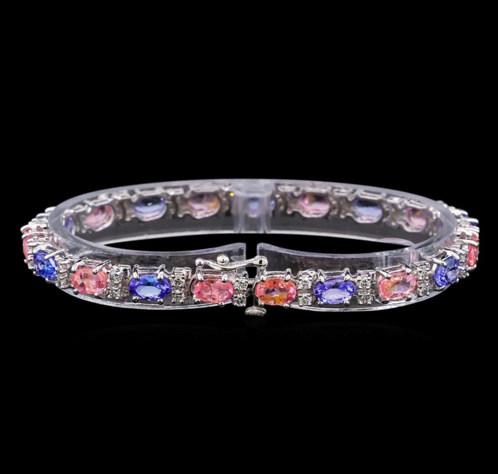 14KT White Gold 6.30 ctw Sapphire, Tanzanite and Diamond Bracelet - Image 2 of 4