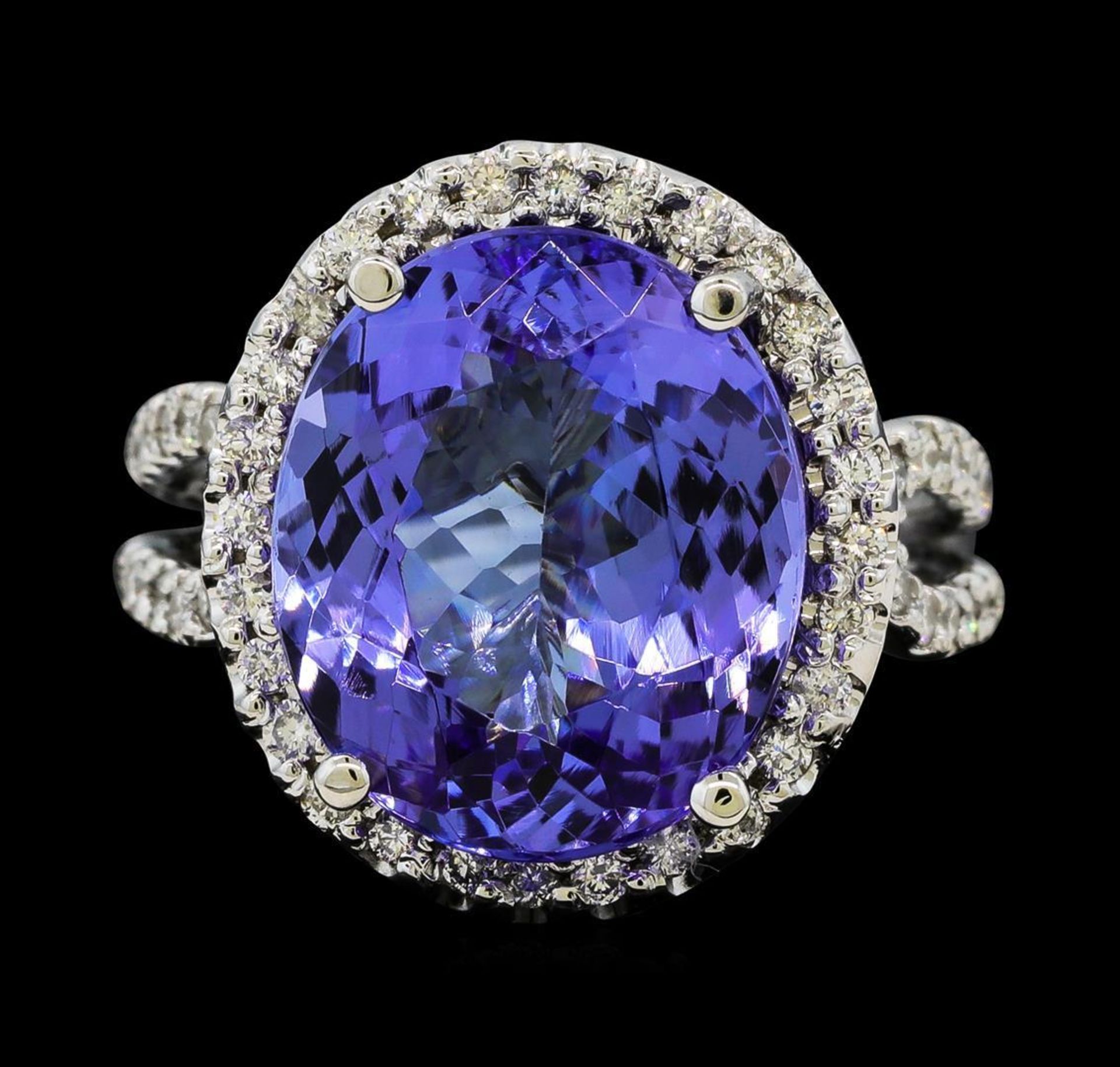 8.44 ctw Tanzanite and Diamond Ring - 14KT White Gold - Image 2 of 5