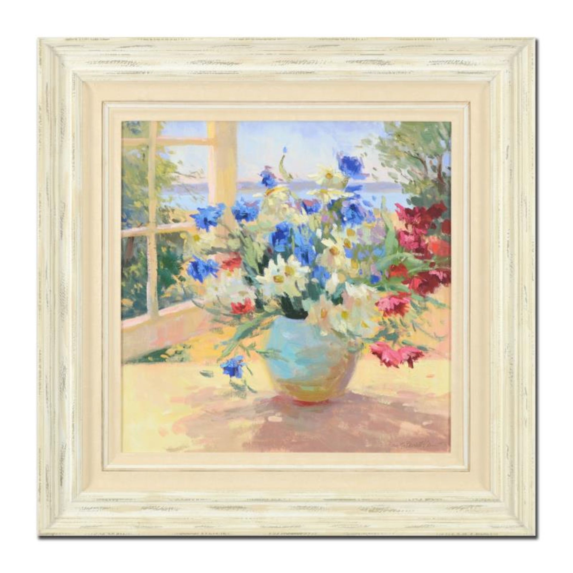 S. Burkett Kaiser, "Daisies & Pansies" Framed Limited Edition on Canvas, AP Numb