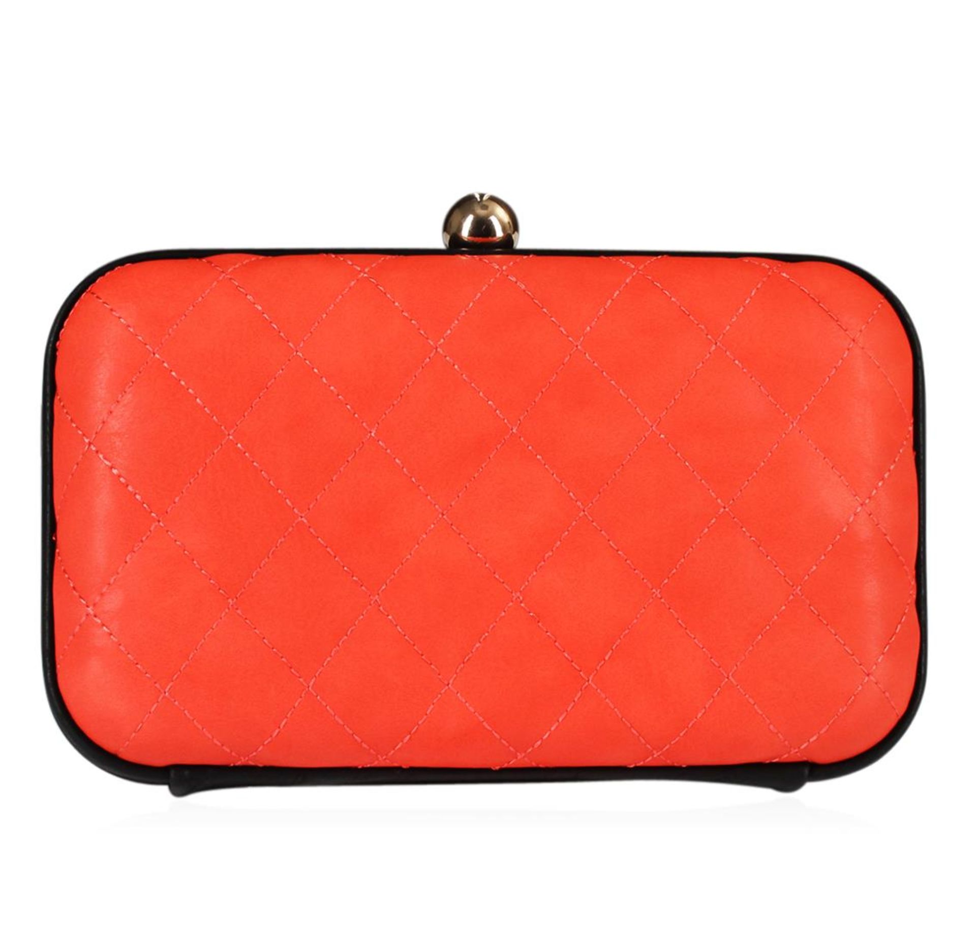Coral Tufted Evening Clutch