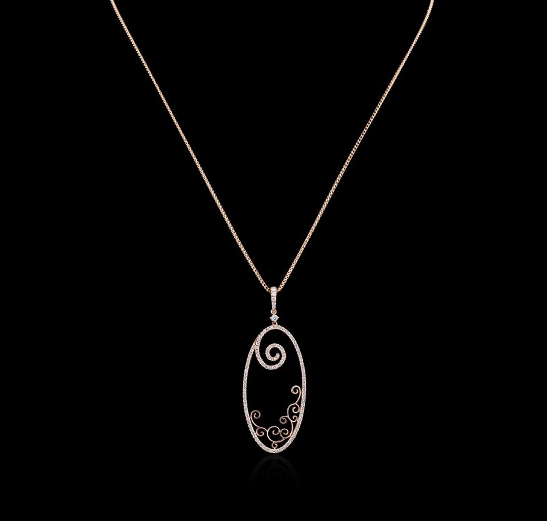 14KT Rose Gold 0.69 ctw Diamond Pendant With Chain - Image 2 of 3