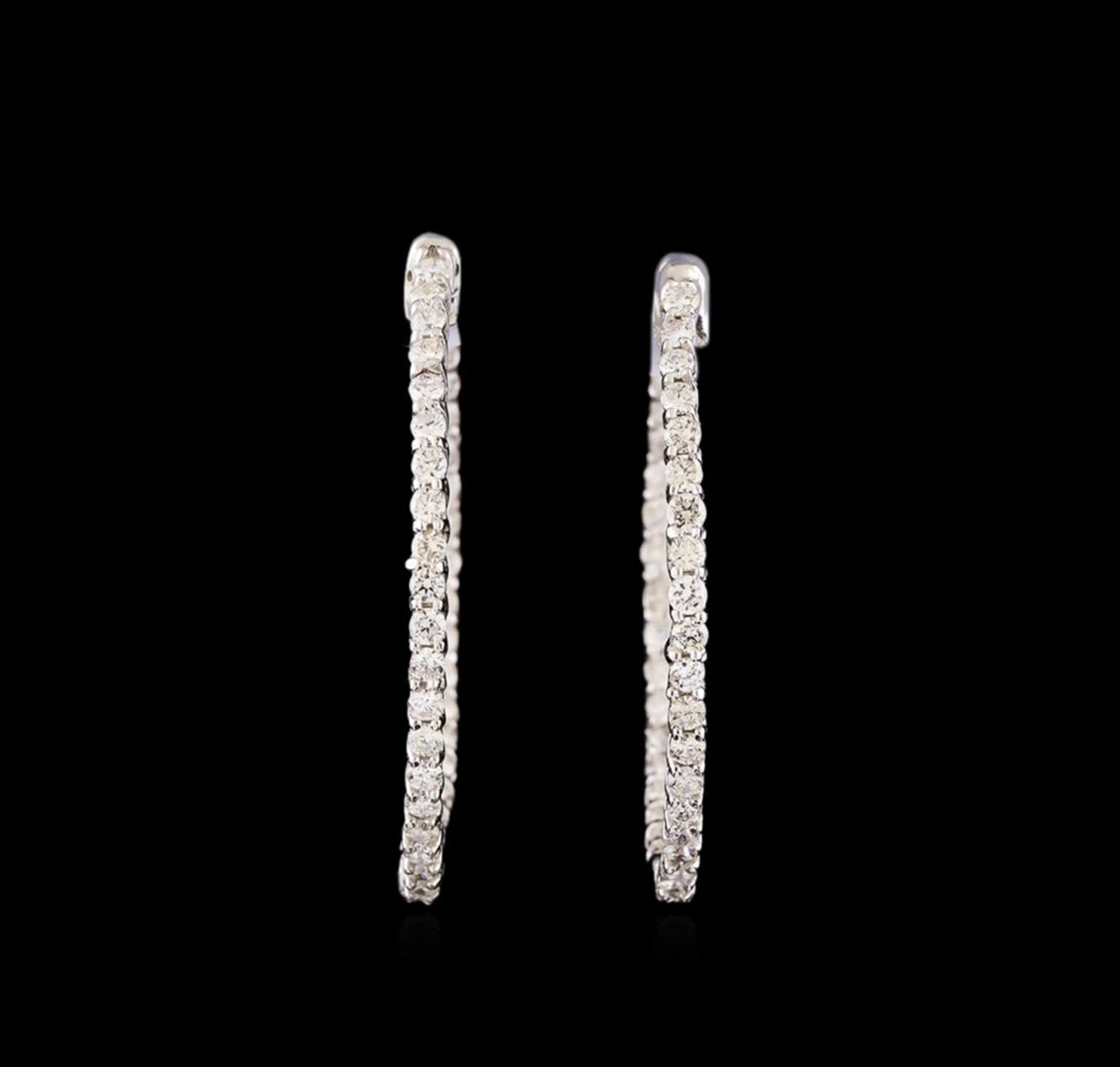 14KT White Gold 0.99 ctw Diamond Earrings