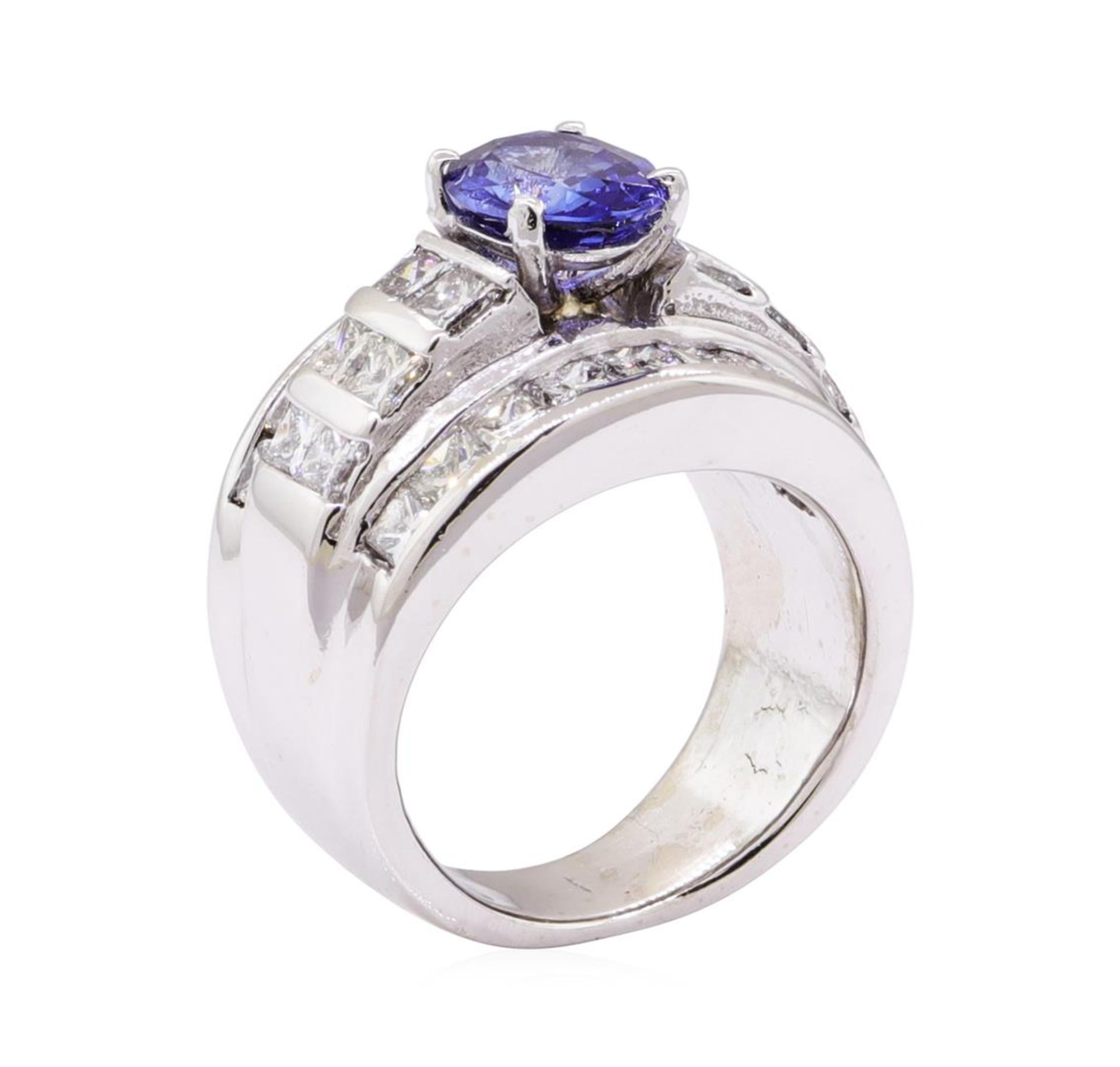3.02 ctw Sapphire And Diamond Ring - 14KT White Gold - Image 4 of 5