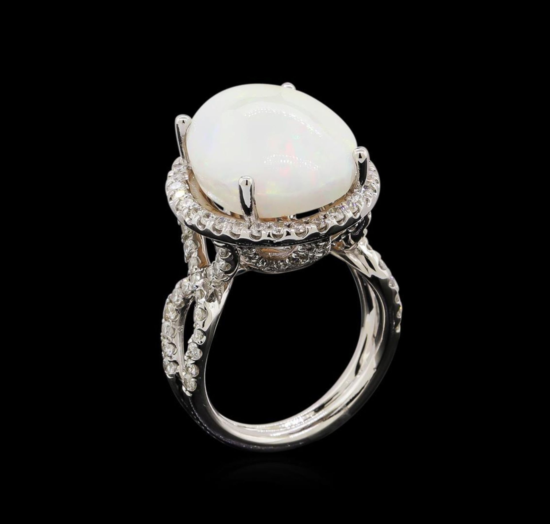 9.20 ctw Opal and Diamond Ring - 14KT White Gold - Image 4 of 5