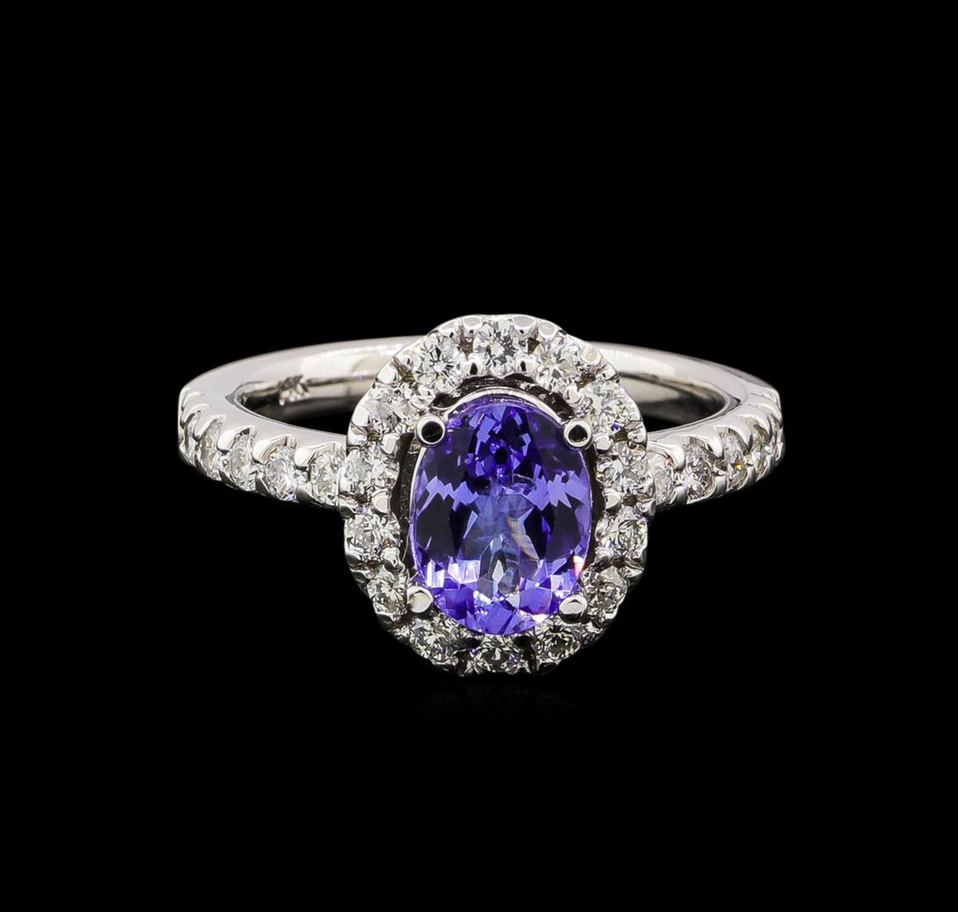 1.56 ctw Tanzanite and Diamond Ring - 14KT White Gold - Image 2 of 4