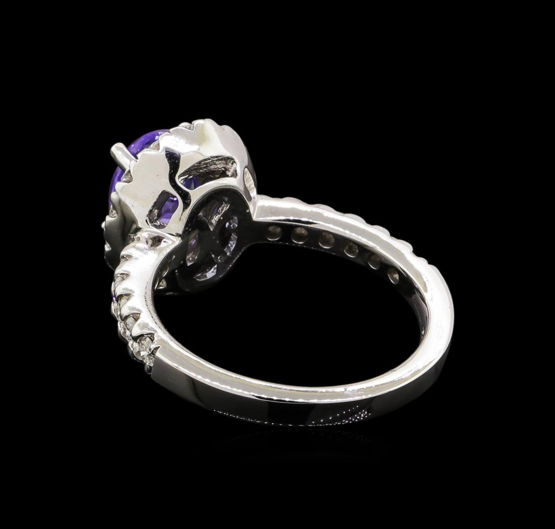 1.56 ctw Tanzanite and Diamond Ring - 14KT White Gold - Image 3 of 4