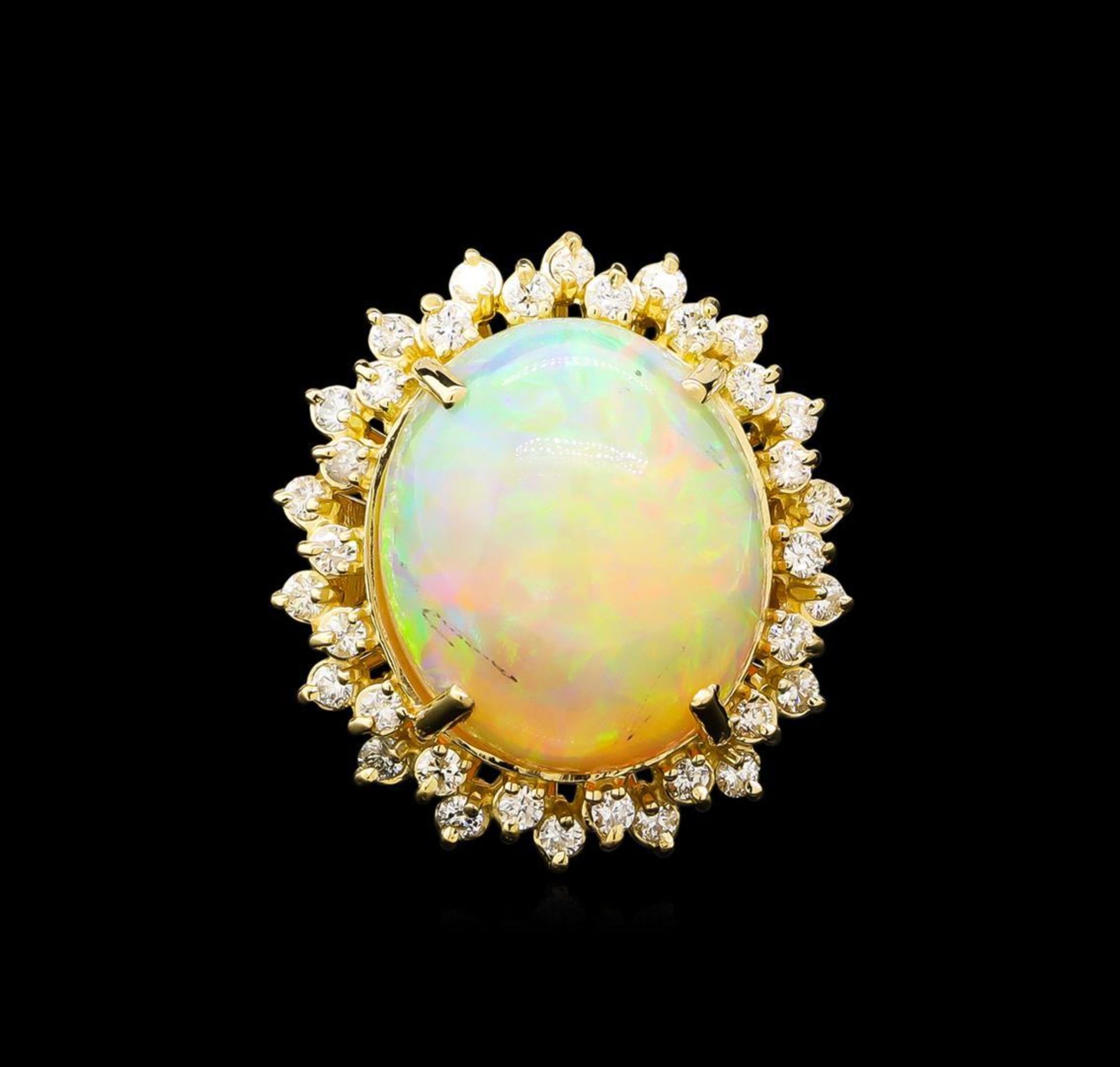 17.50 ctw Opal and Diamond Ring - 14KT Yellow Gold - Image 2 of 5